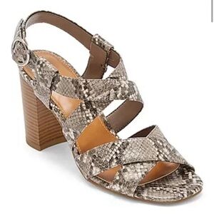 NWOB a.n.a Snake Skin Nadia Heeled Sandals Size 10
